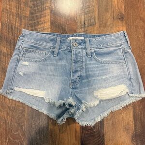Abercrombie Distressed Light Blue Denim Shorts
